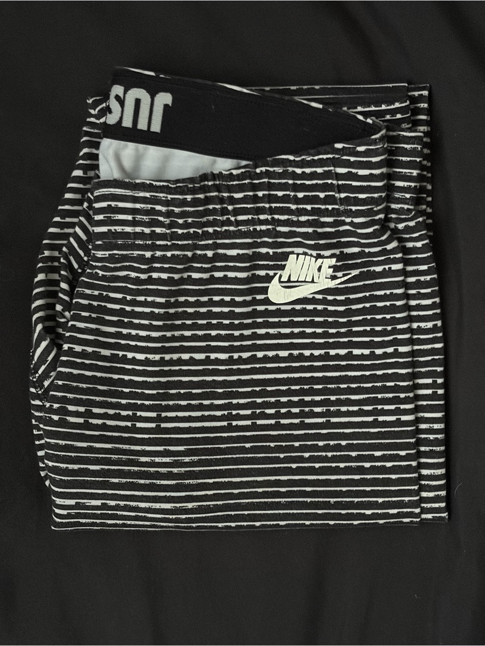 Nike Women's Black & White Striped Leggings